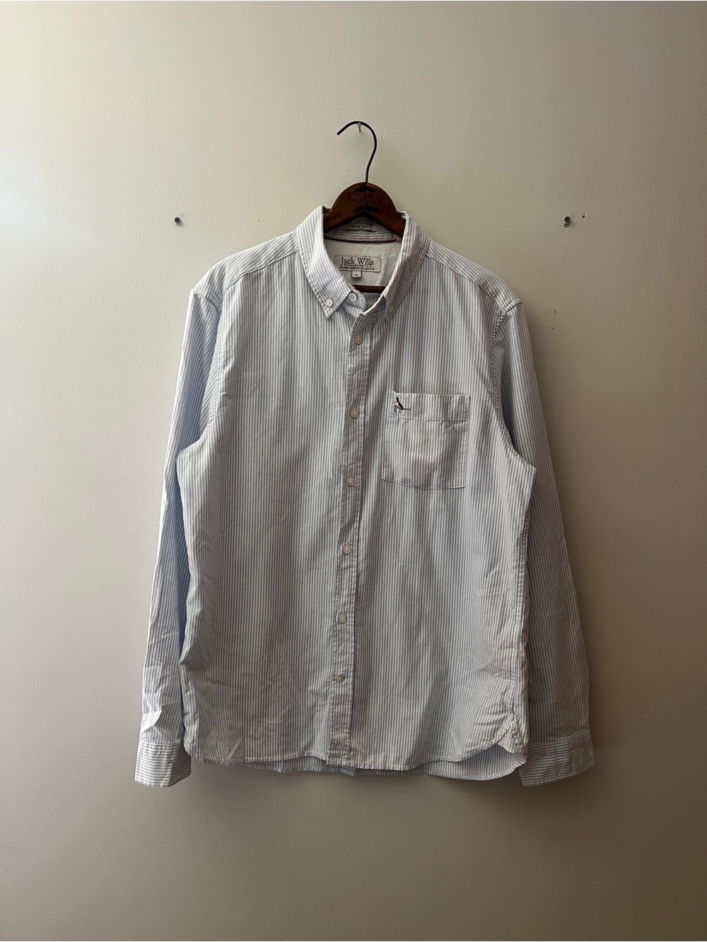 Jack Wills Light Blue Striped Button-Down Shirt